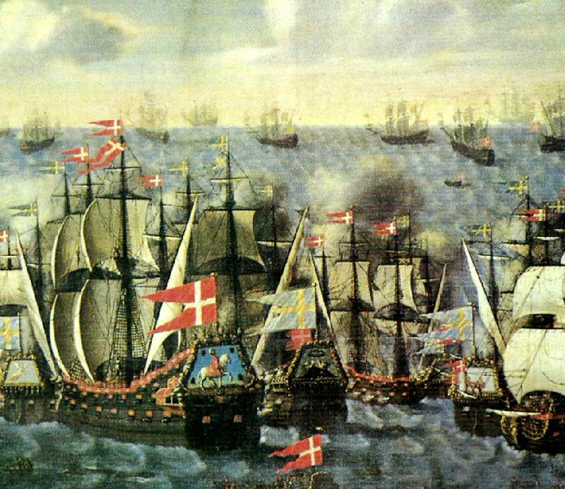 Jens Juel en svensk flotta av en dansk-norsk under befal Spain oil painting art